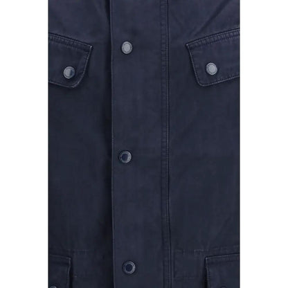 Barbour International Blue Cotton Full-Length Jacket by Barbour International