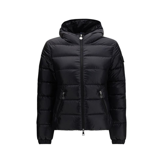 Moncler Doudoune Zippée En Polyamide Noir Avec Capuche