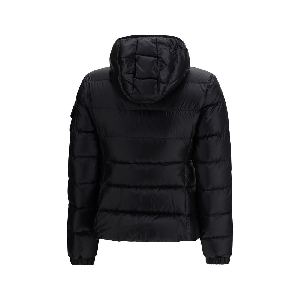 Moncler Doudoune Zippée En Polyamide Noir Avec Capuche