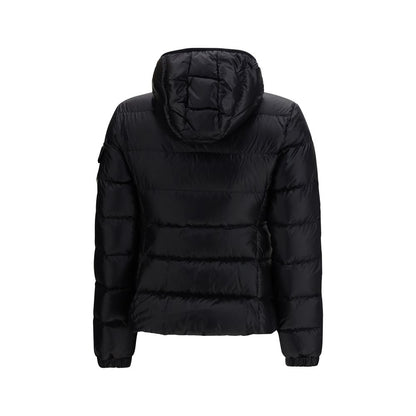 Moncler Doudoune Zippée En Polyamide Noir Avec Capuche