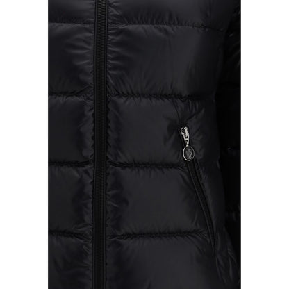 Moncler Doudoune Zippée En Polyamide Noir Avec Capuche