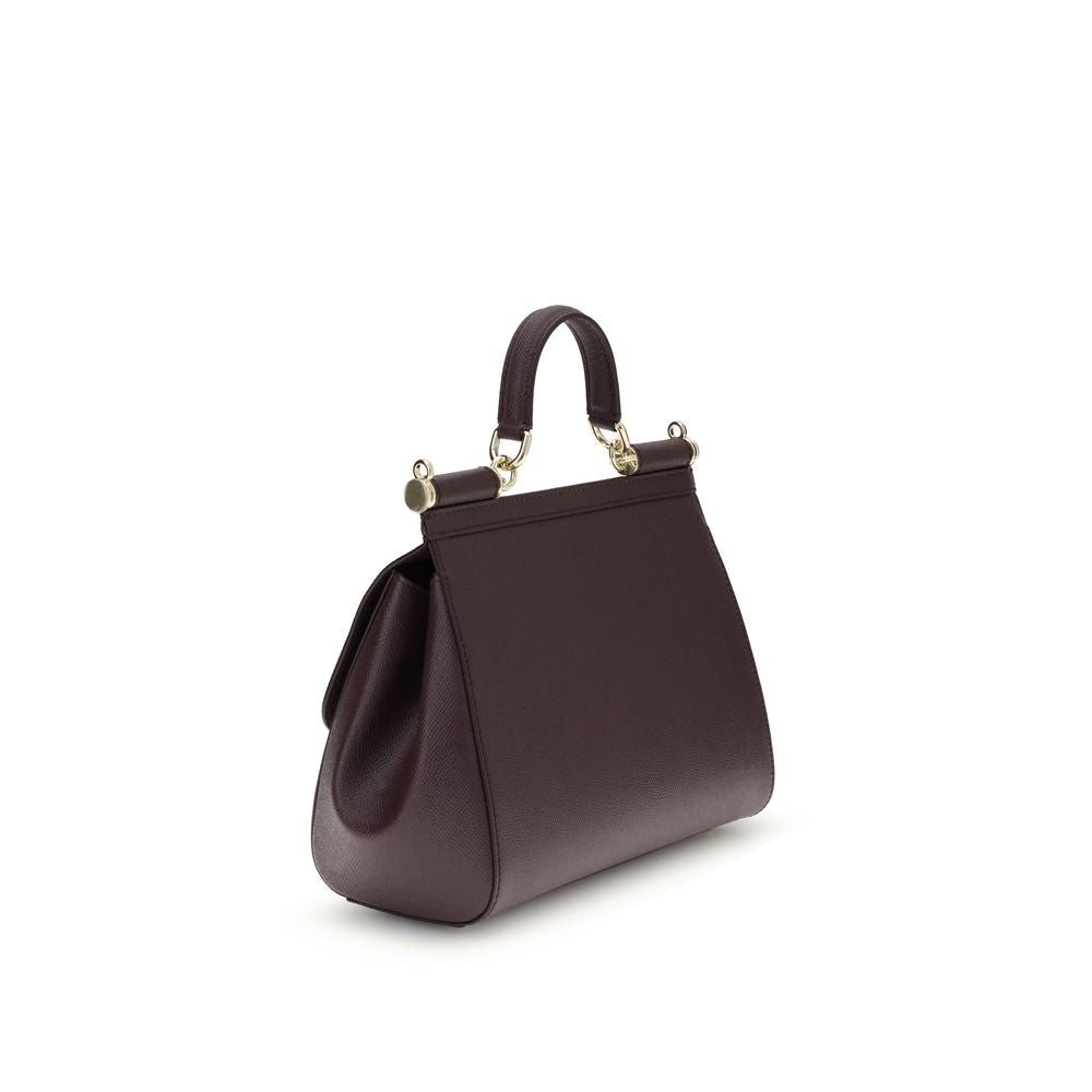 Dolce & Gabbana Bordeaux Calf Leather Bos Taurus Shoulder Bag