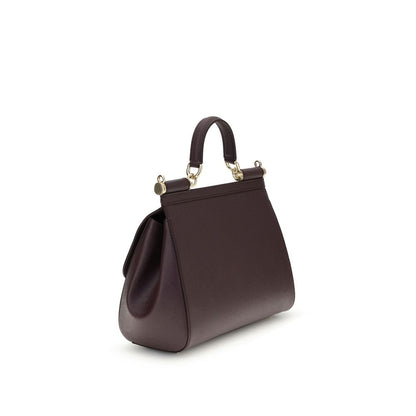 Dolce & Gabbana Bordeaux Calf Leather Bos Taurus Shoulder Bag