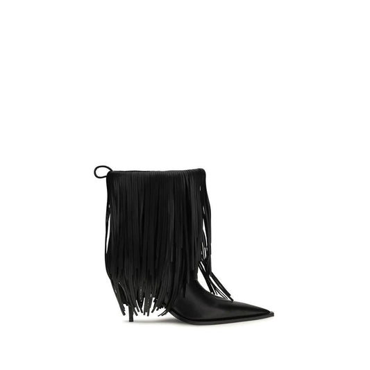 Balenciaga Black Calf Leather Bos Taurus Ankle Boots by Balenciaga