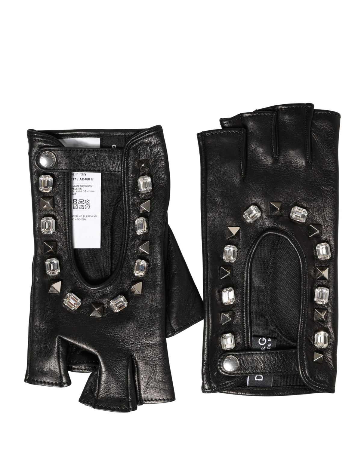 Gants Dolce & Gabbana femme courts en cuir d'agneau noir – LB30301