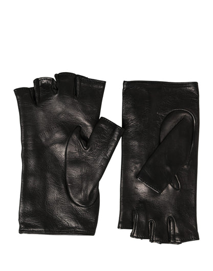 Gants Dolce & Gabbana femme courts en cuir d'agneau noir – LB30301