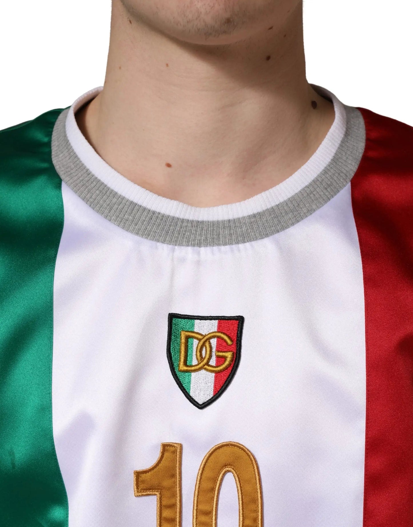 Dolce & Gabbana Multicolor Italia DG Logo Satin Tank T-shirt