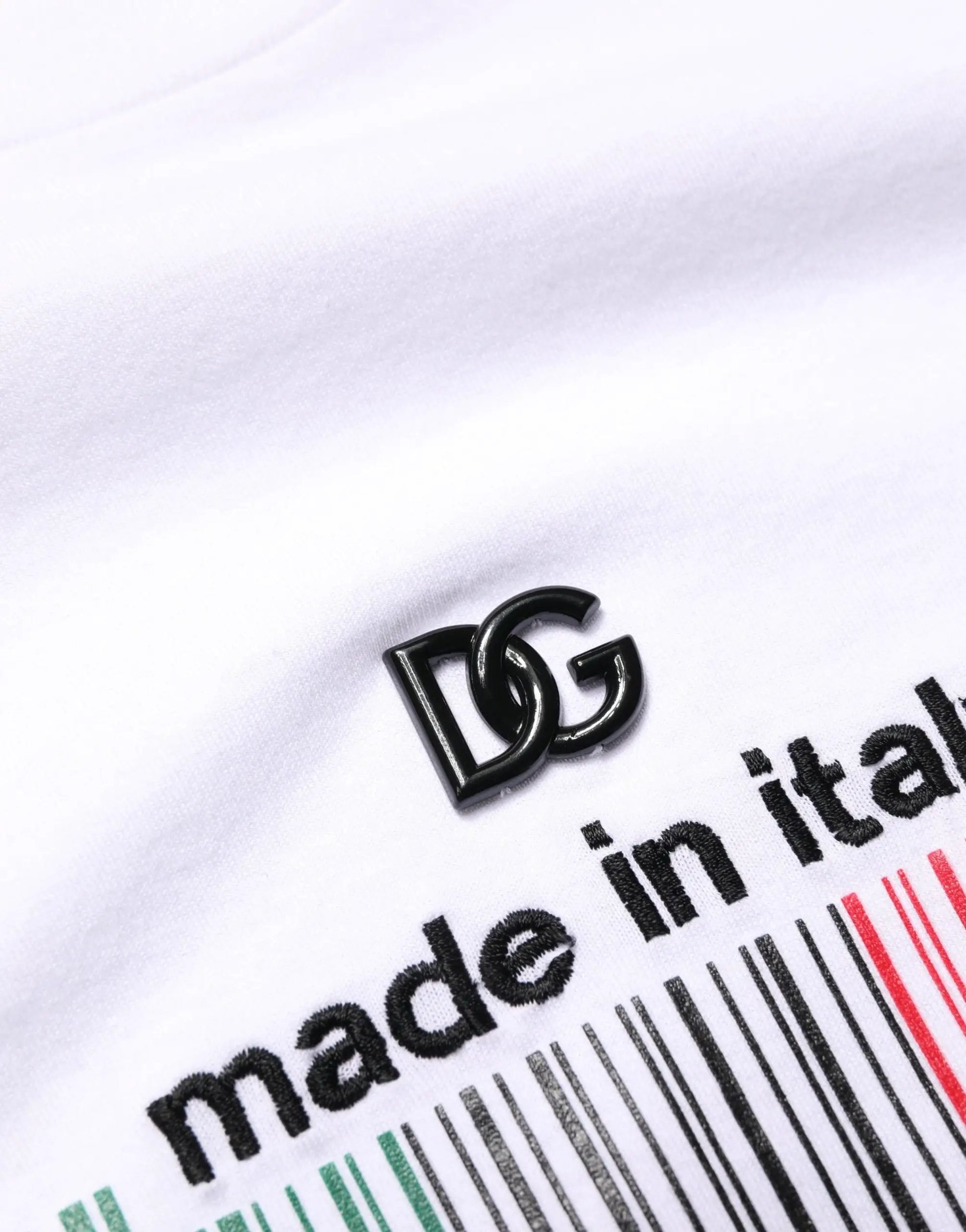 Dolce & Gabbana White Barcode Cotton Crew Neck Men T-shirt by Dolce & Gabbana