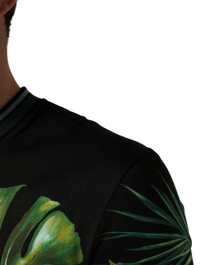 Dolce & Gabbana Black Bird Print Cotton Men Crew Neck T-shirt by Dolce & Gabbana