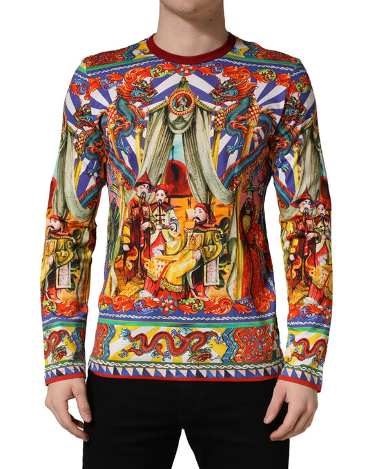 Dolce Gabbana Multicolore Teatro Dei Pupi T Shirt À Manches Longues Pour Homme