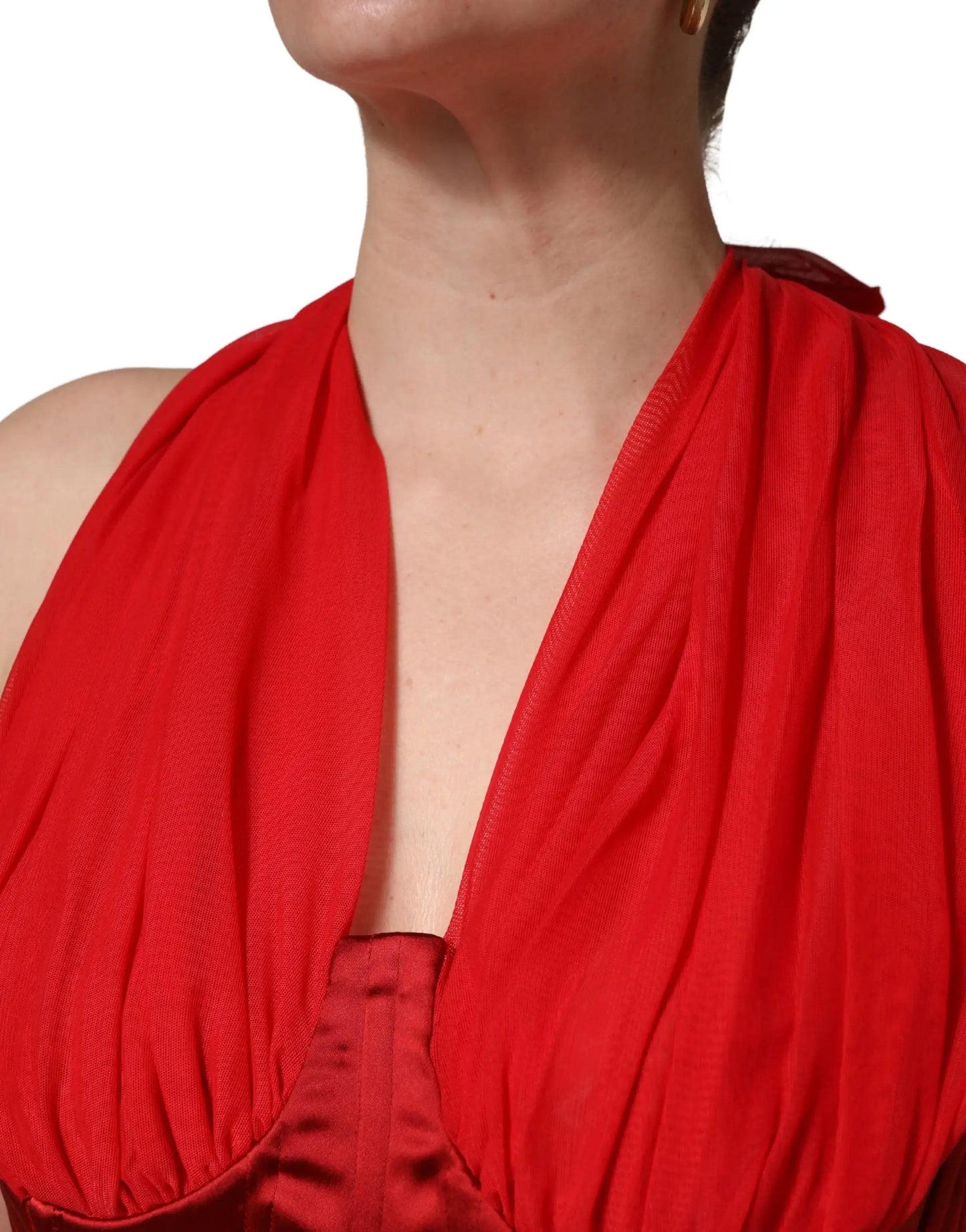 Dolce & Gabbana Red Halter Corset Sleeveless Sheath Dress by Dolce & Gabbana