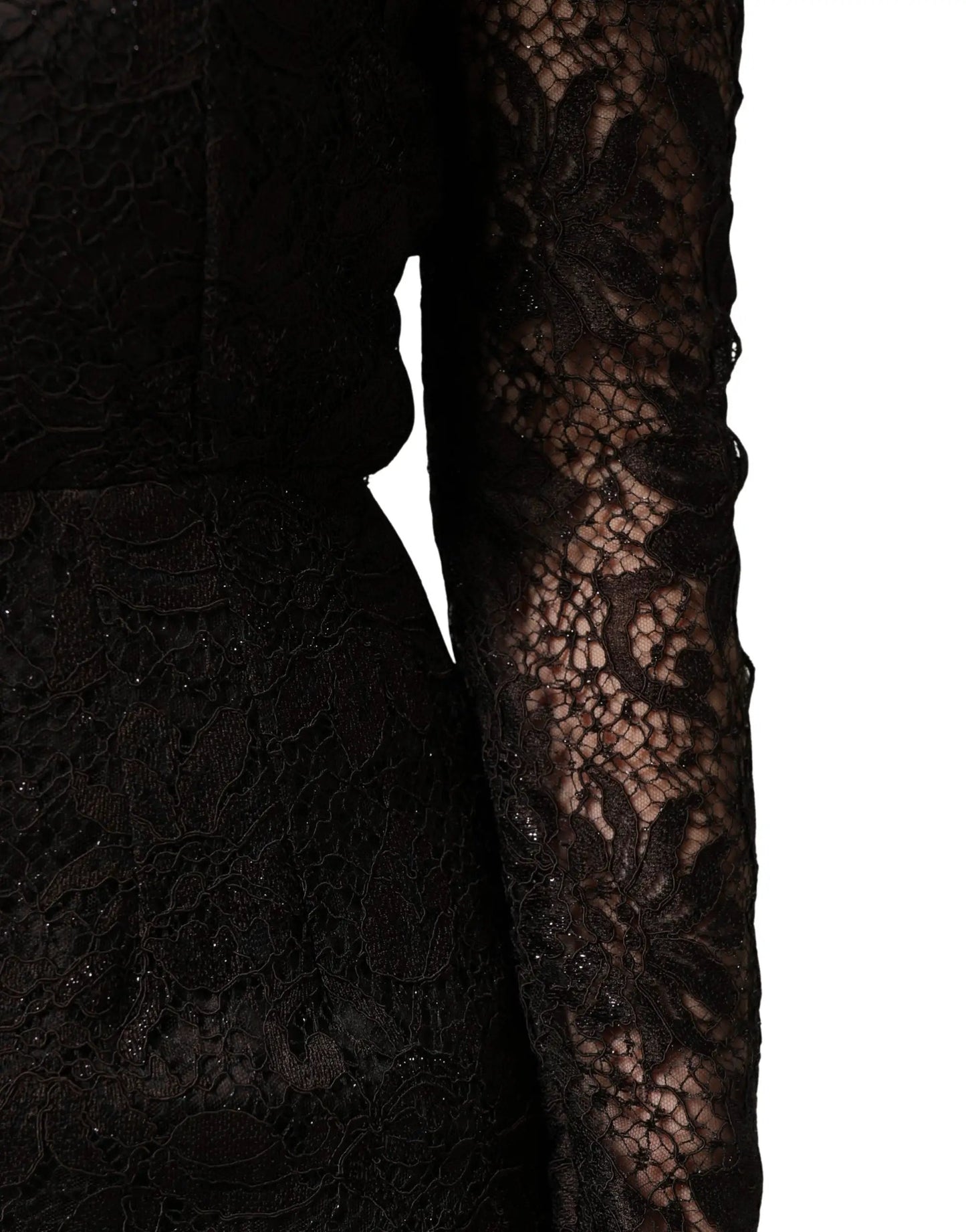 Dolce & Gabbana Black Floral Lace Sheath Long Maxi Dress by Dolce & Gabbana