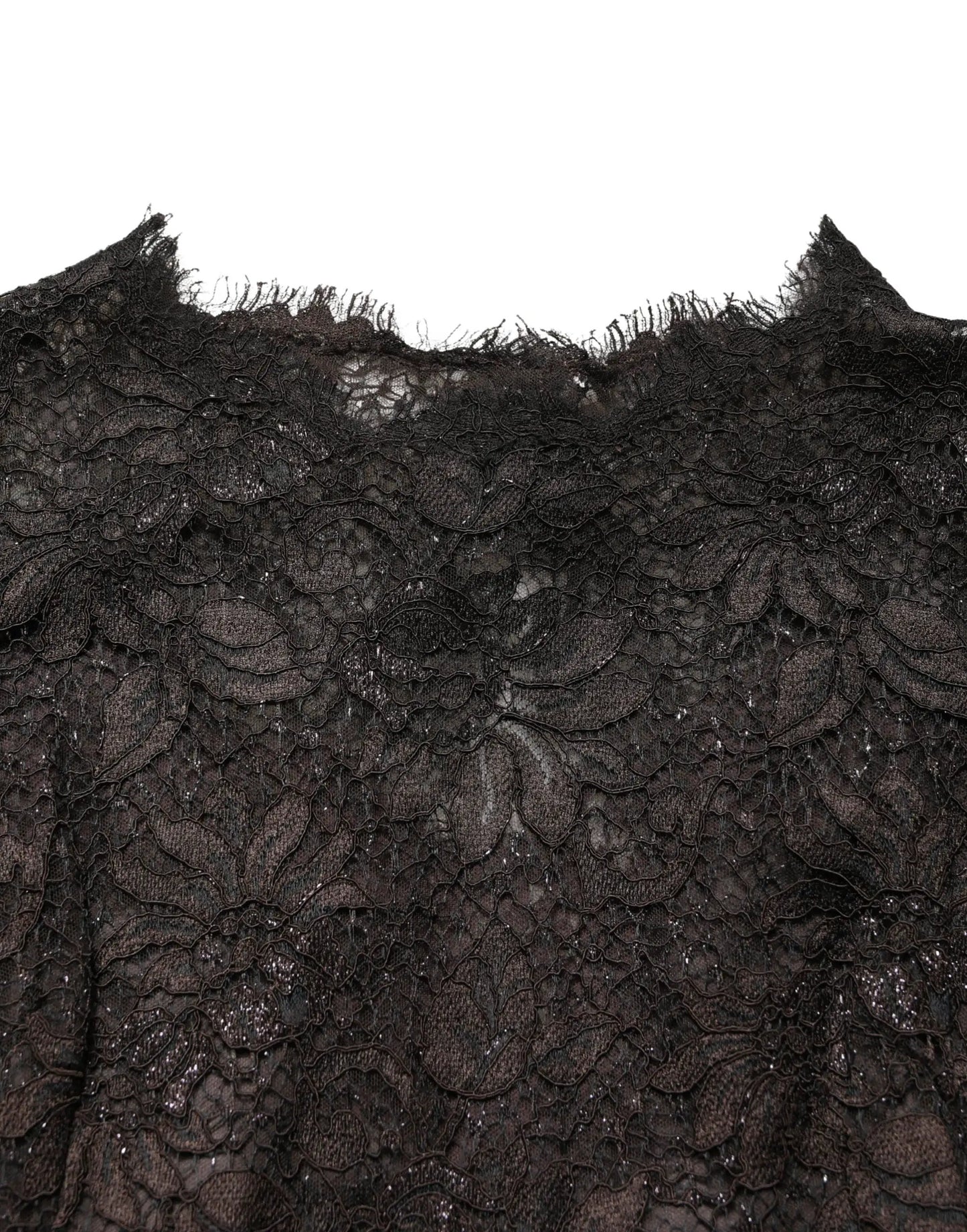 Dolce & Gabbana Black Floral Lace Sheath Long Maxi Dress by Dolce & Gabbana