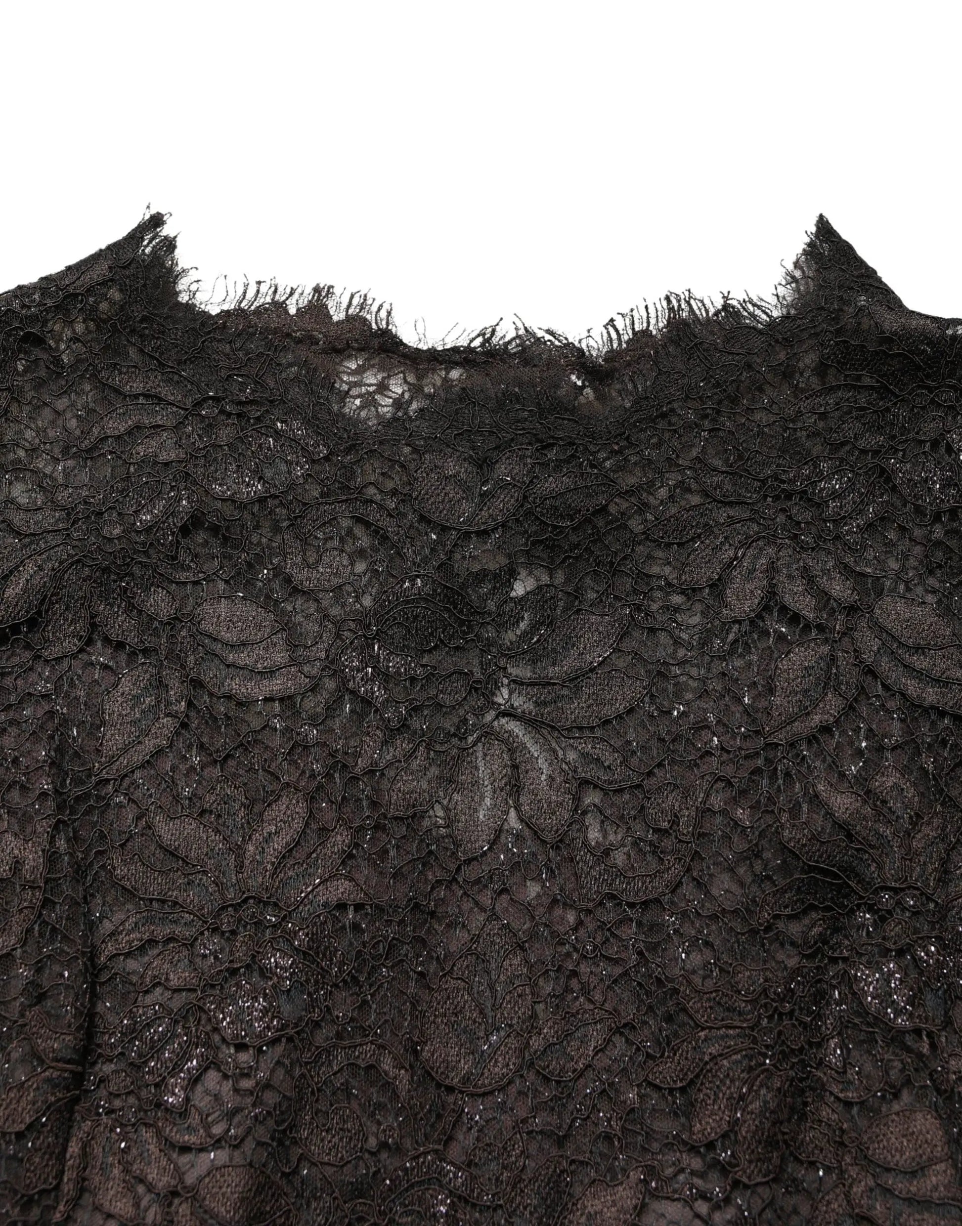 Dolce & Gabbana Black Floral Lace Sheath Long Maxi Dress by Dolce & Gabbana