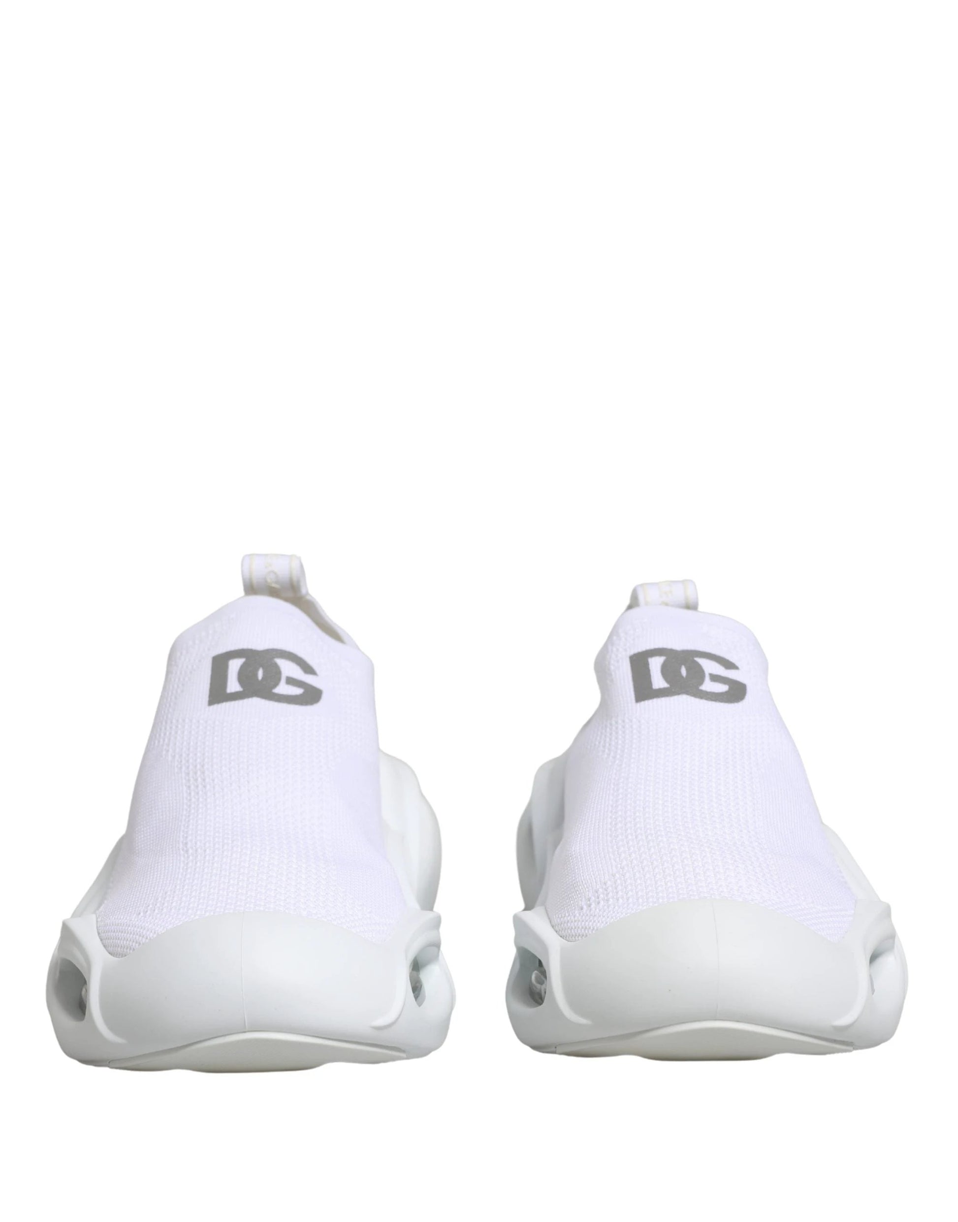 Dolce & Gabbana White Slip On Wave Low Top Sneakers Shoes by Dolce & Gabbana