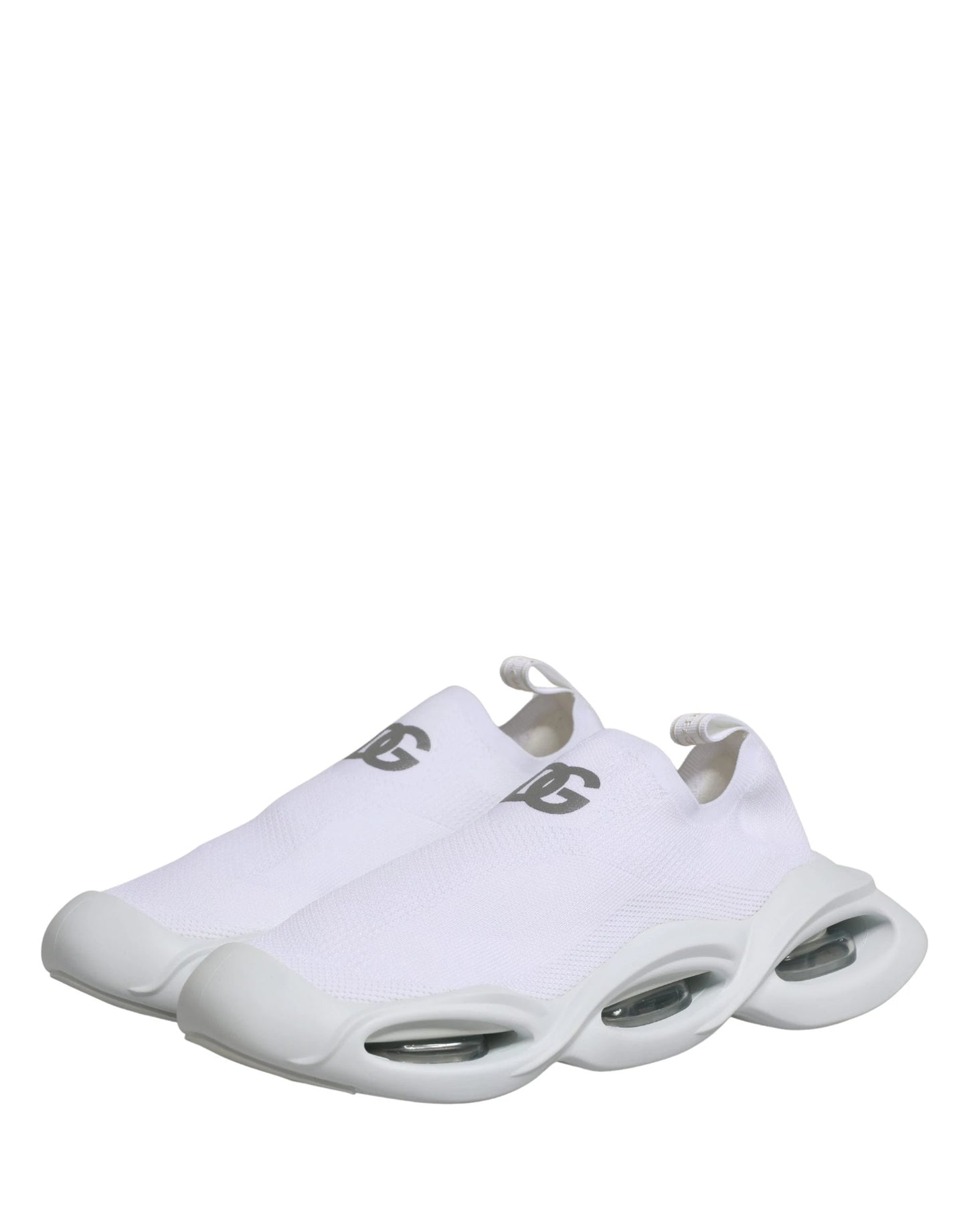 Dolce & Gabbana White Slip On Wave Low Top Sneakers Shoes by Dolce & Gabbana