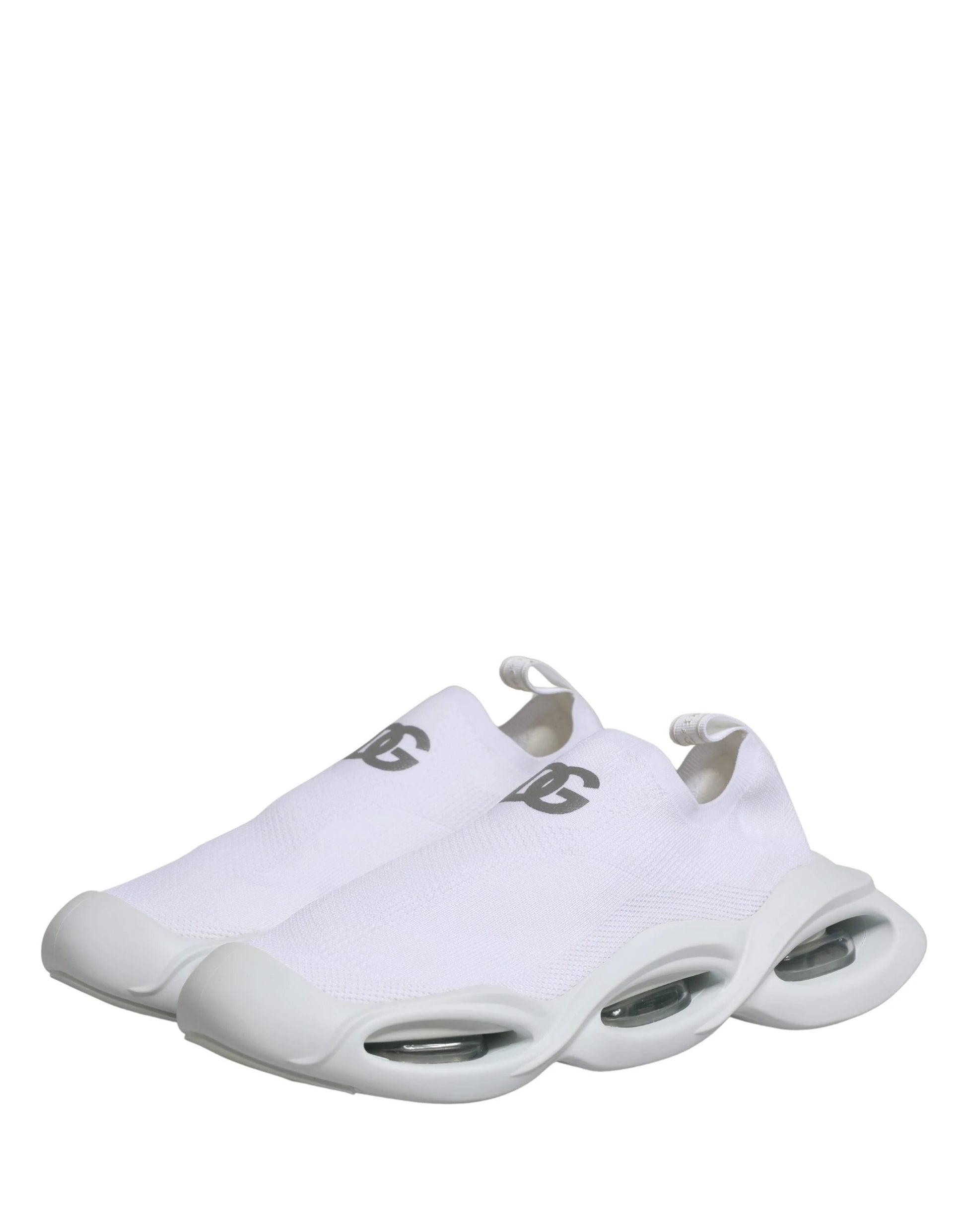Dolce & Gabbana White Slip On Wave Low Top Sneakers Shoes by Dolce & Gabbana