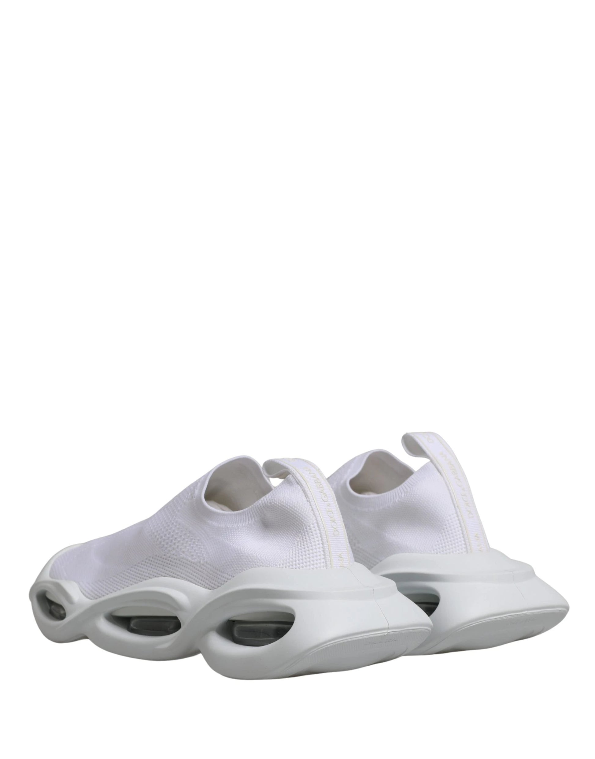 Dolce & Gabbana White Slip On Wave Low Top Sneakers Shoes by Dolce & Gabbana