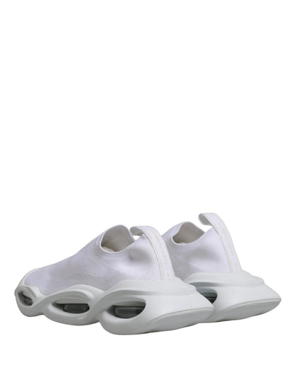 Dolce & Gabbana White Slip On Wave Low Top Sneakers Shoes by Dolce & Gabbana