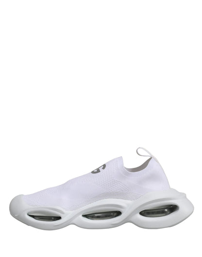 Dolce & Gabbana White Slip On Wave Low Top Sneakers Shoes by Dolce & Gabbana