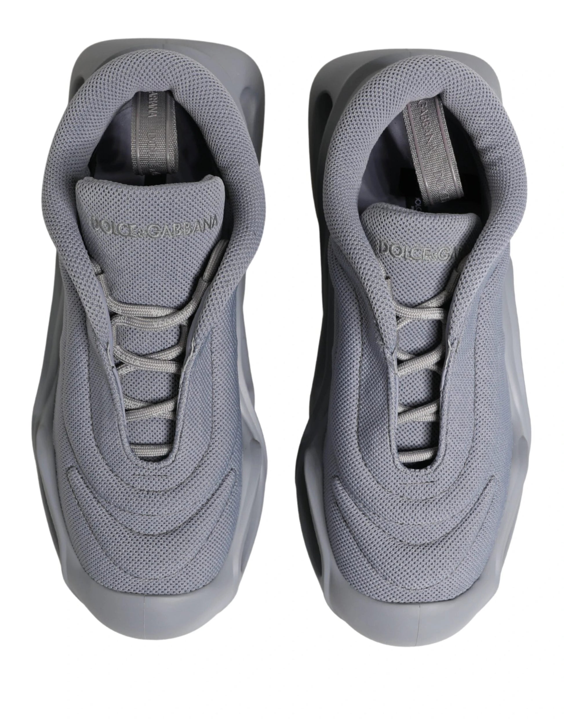 Dolce & Gabbana Gray Slip On Wave Low Top Sneakers by Dolce & Gabbana