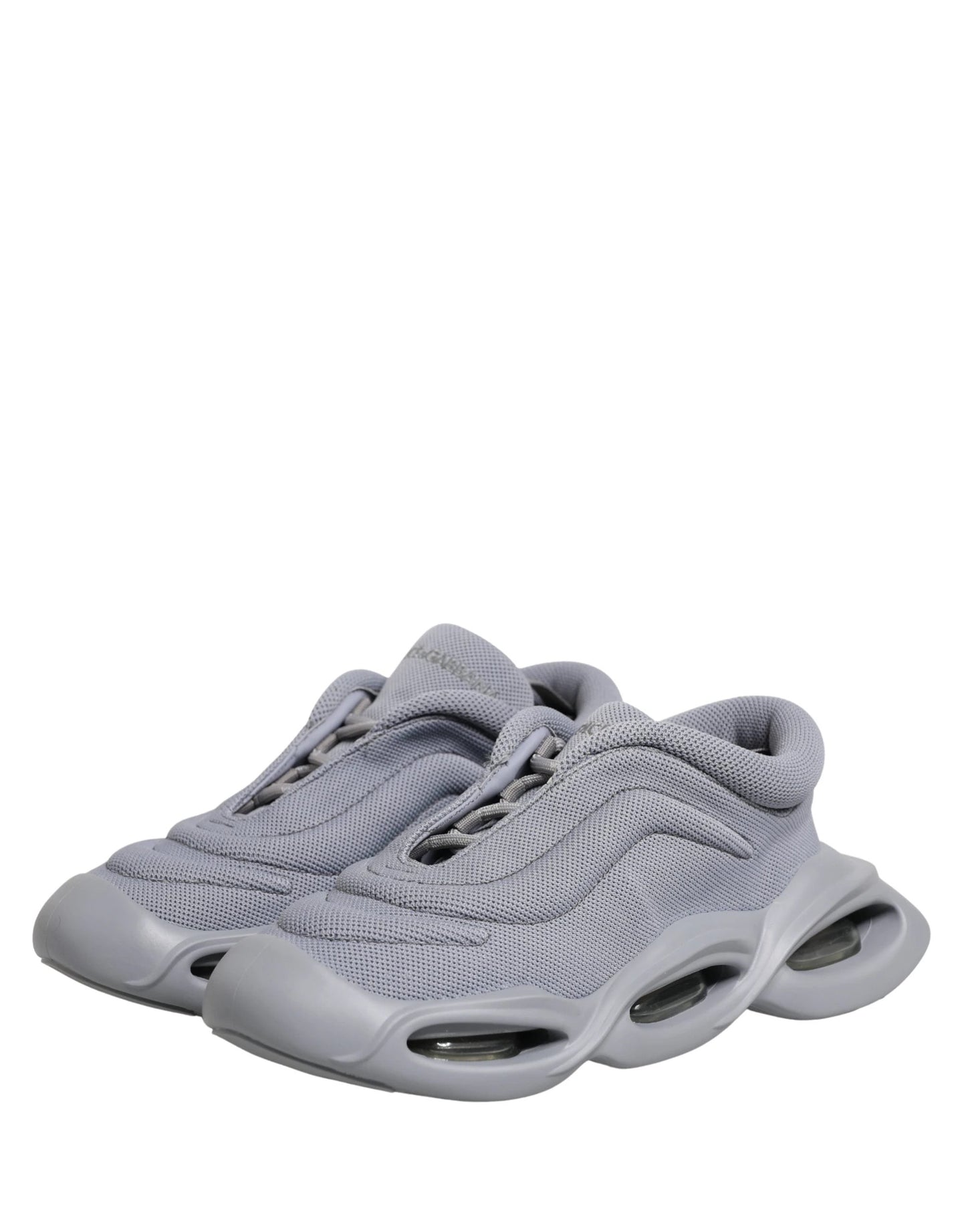 Dolce & Gabbana Gray Slip On Wave Low Top Sneakers by Dolce & Gabbana