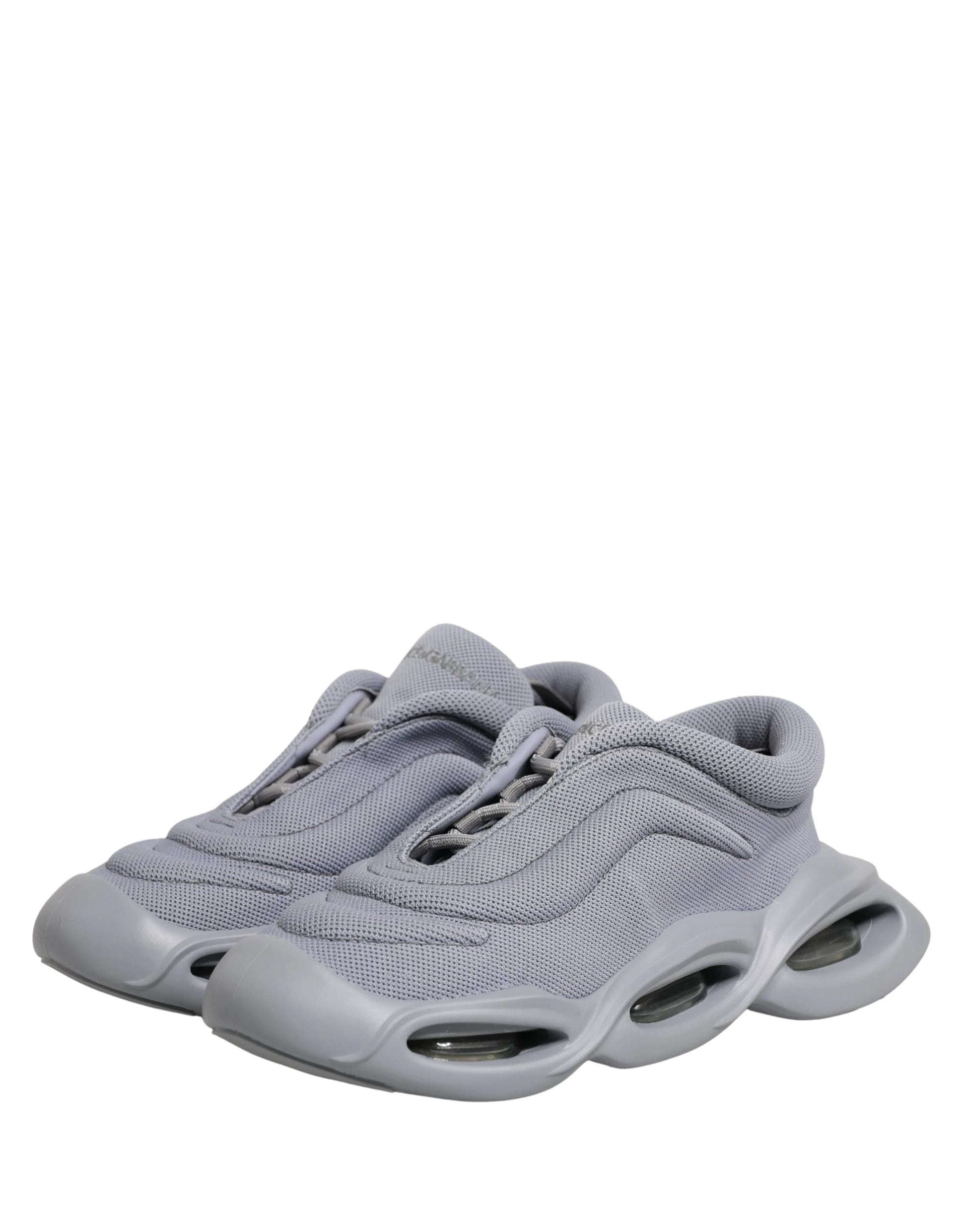 Dolce & Gabbana Gray Slip On Wave Low Top Sneakers by Dolce & Gabbana