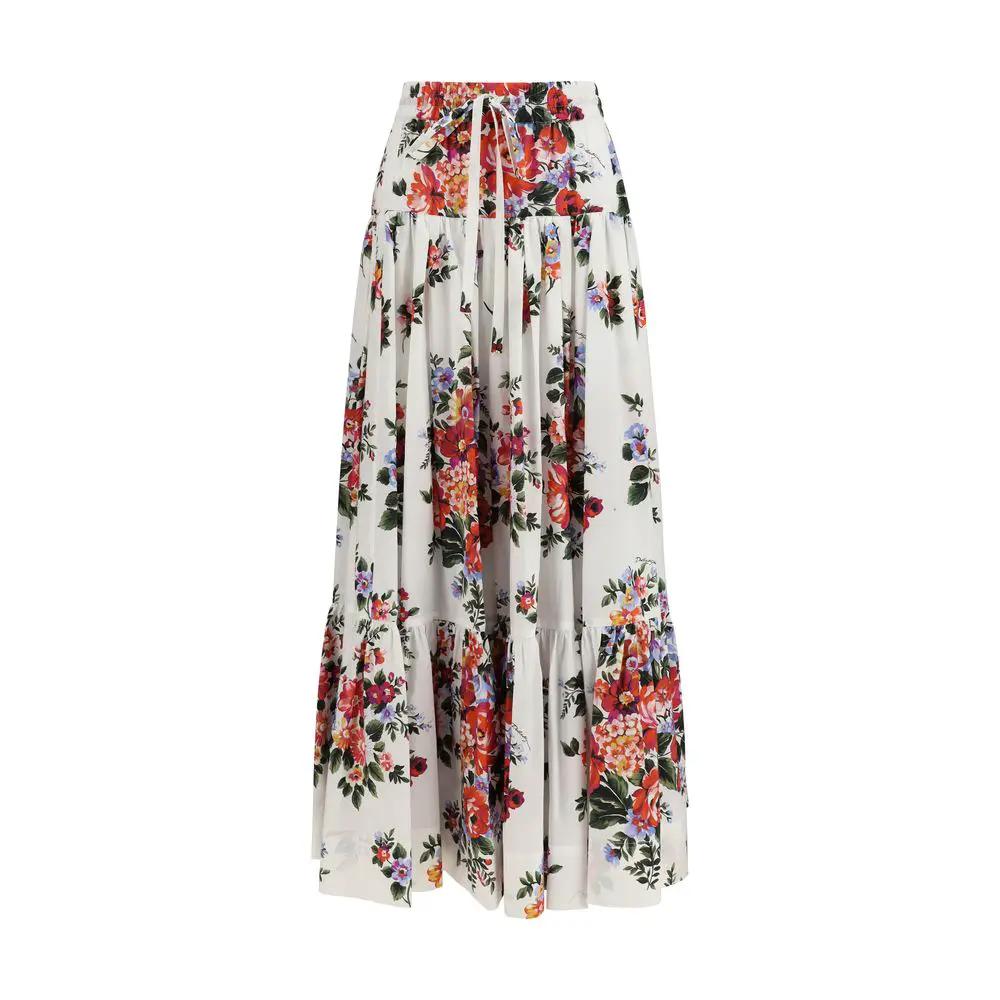 Dolce & Gabbana Multicolor Cotton Long Skirt by Dolce & Gabbana