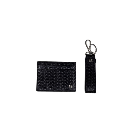 Armani Exchange Portefeuille En Cuir Noir Avec Texture Tissée Distinctive Pour Un Style Moderne Et Durable