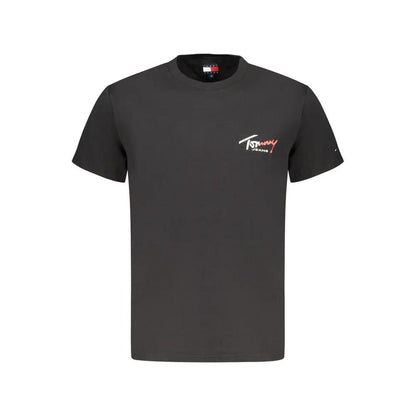 Tommy Hilfiger Black Cotton Men T-Shirt by Tommy Hilfiger