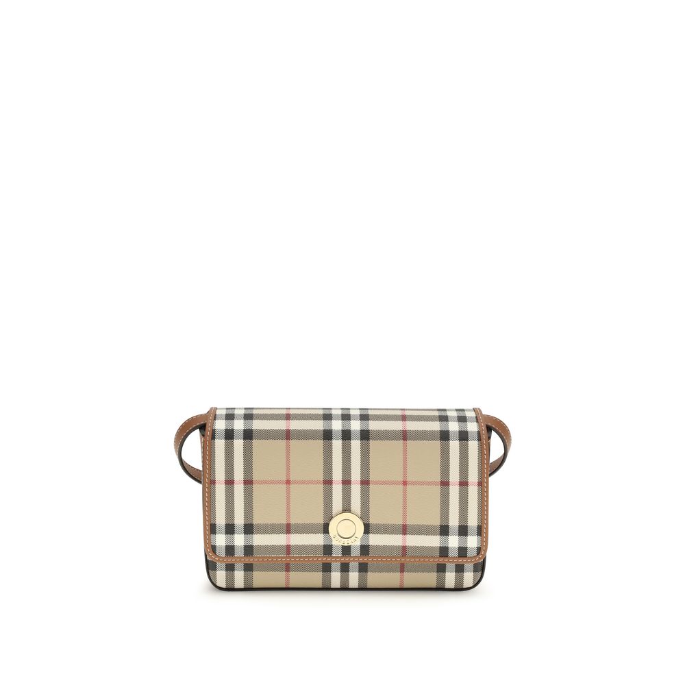 Burberry Hampshire Mini Sac Bandoulière Beige Polyuréthane Luxe Pour Quotidien Et Événements