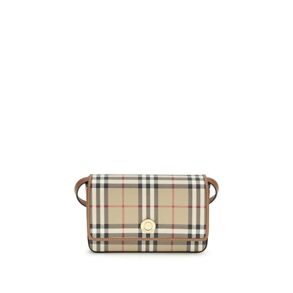 Burberry Hampshire Mini Sac Bandoulière Beige Polyuréthane Luxe Pour Quotidien Et Événements