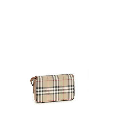 Burberry Hampshire Mini Sac Bandoulière Beige Polyuréthane Luxe Pour Quotidien Et Événements