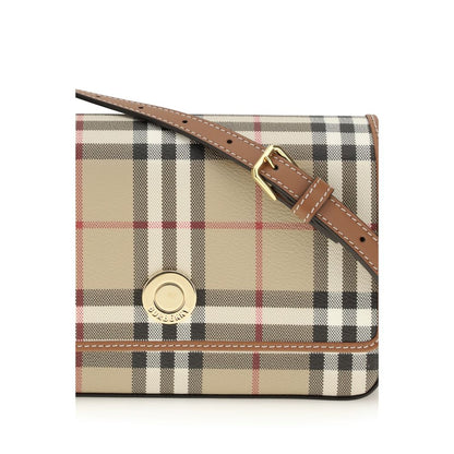 Burberry Hampshire Mini Sac Bandoulière Beige Polyuréthane Luxe Pour Quotidien Et Événements