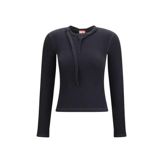 Diesel Black Cotton Long Sleeve T-Shirt by Diesel
