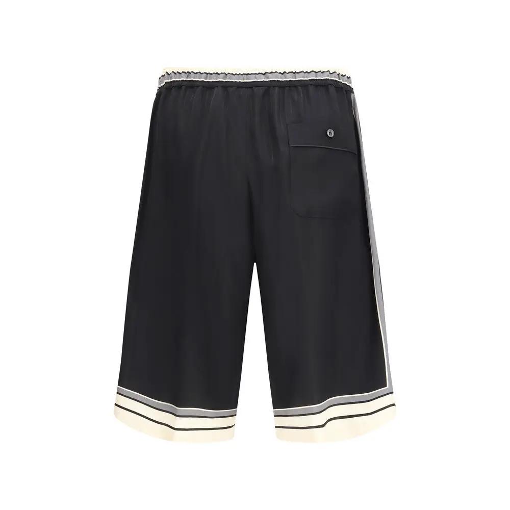 Dolce & Gabbana Black Silk Bermuda Shorts by Dolce & Gabbana