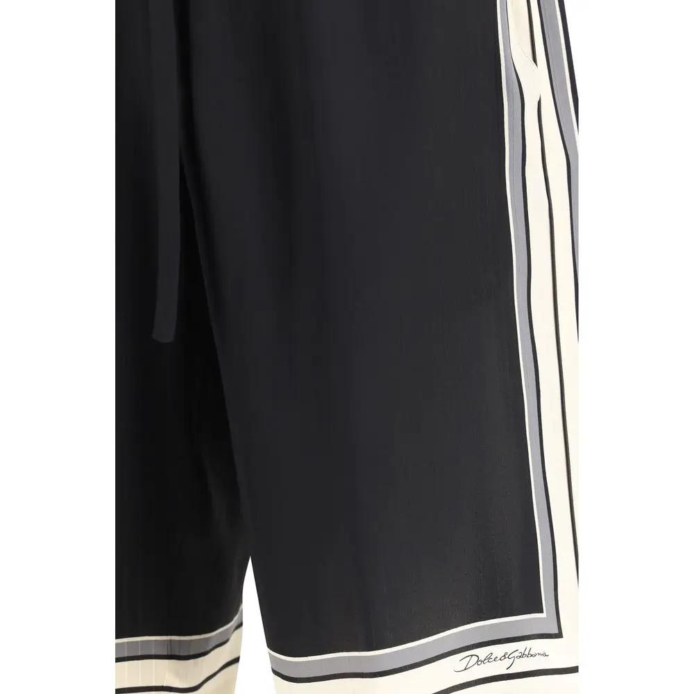 Dolce & Gabbana Black Silk Bermuda Shorts by Dolce & Gabbana
