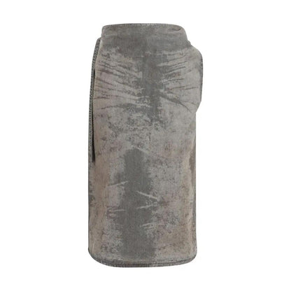 Diesel Gray Lyocell Midi Skirt by Diesel