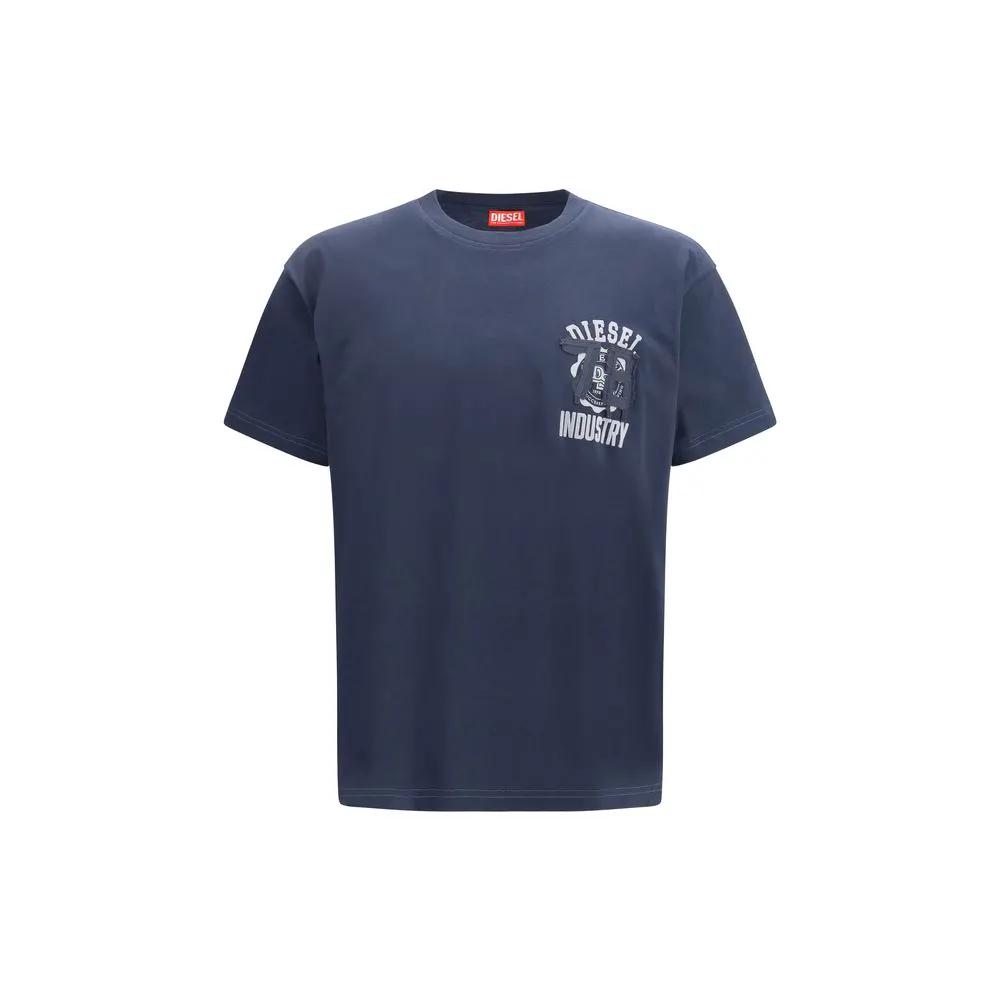 Diesel Blue Cotton T-Shirt by Diesel