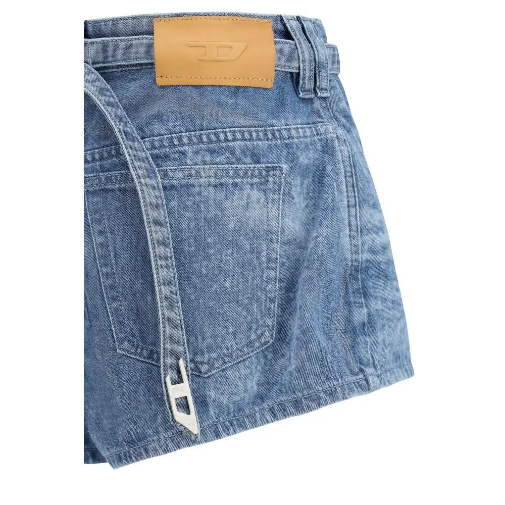 Diesel Blue Cotton Bermuda Shorts by Diesel