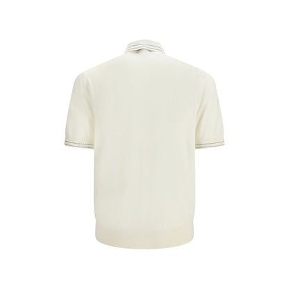 Dolce & Gabbana Beige Silk Polo Shirt