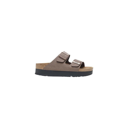 Birkenstock Brown Synthetic Platform Sandals by Birkenstock