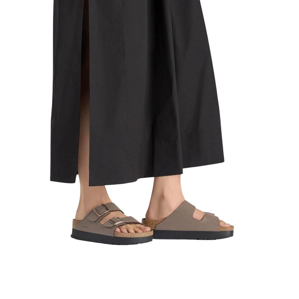 Birkenstock Brown Synthetic Platform Sandals by Birkenstock