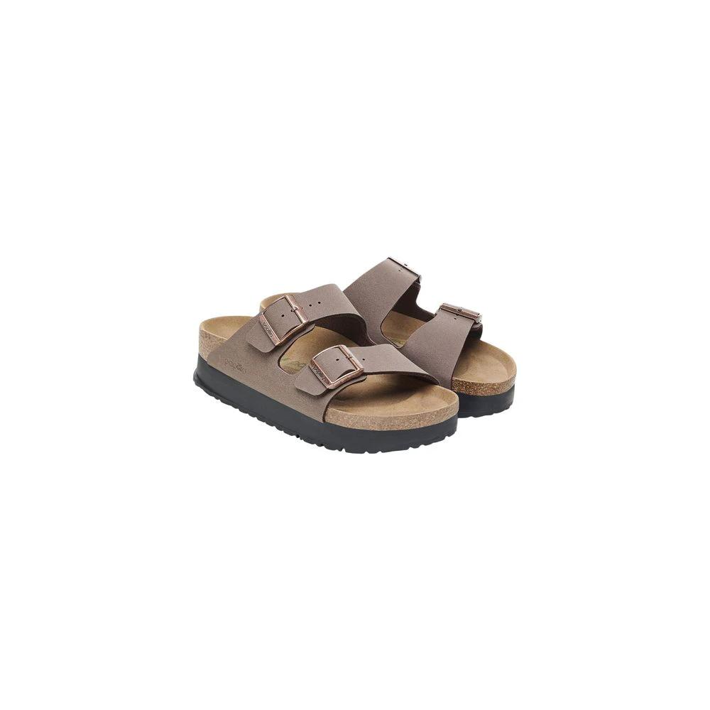 Birkenstock Brown Synthetic Platform Sandals by Birkenstock