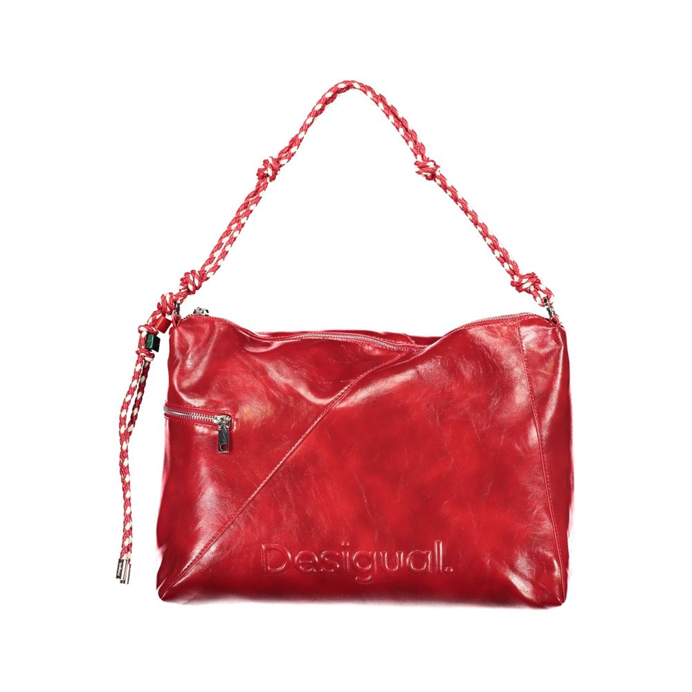 Sac à main Desigual femme Half Logo Leiria 2.0 en polyuréthane rouge – DE-43381