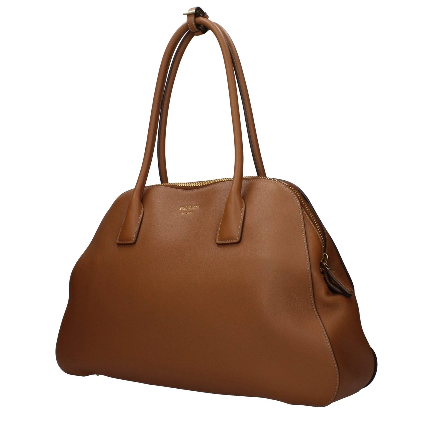 Prada Brown Leather Shoulder Bag by Prada