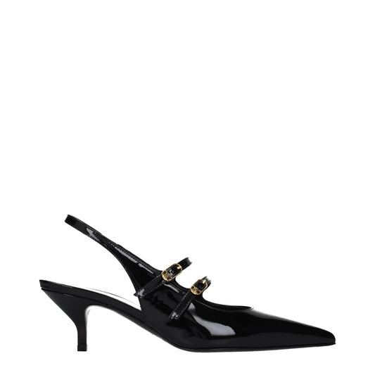 Celine Sandales Femme Noir — Cuir Verni & Silhouette Épurée | Made in Italy