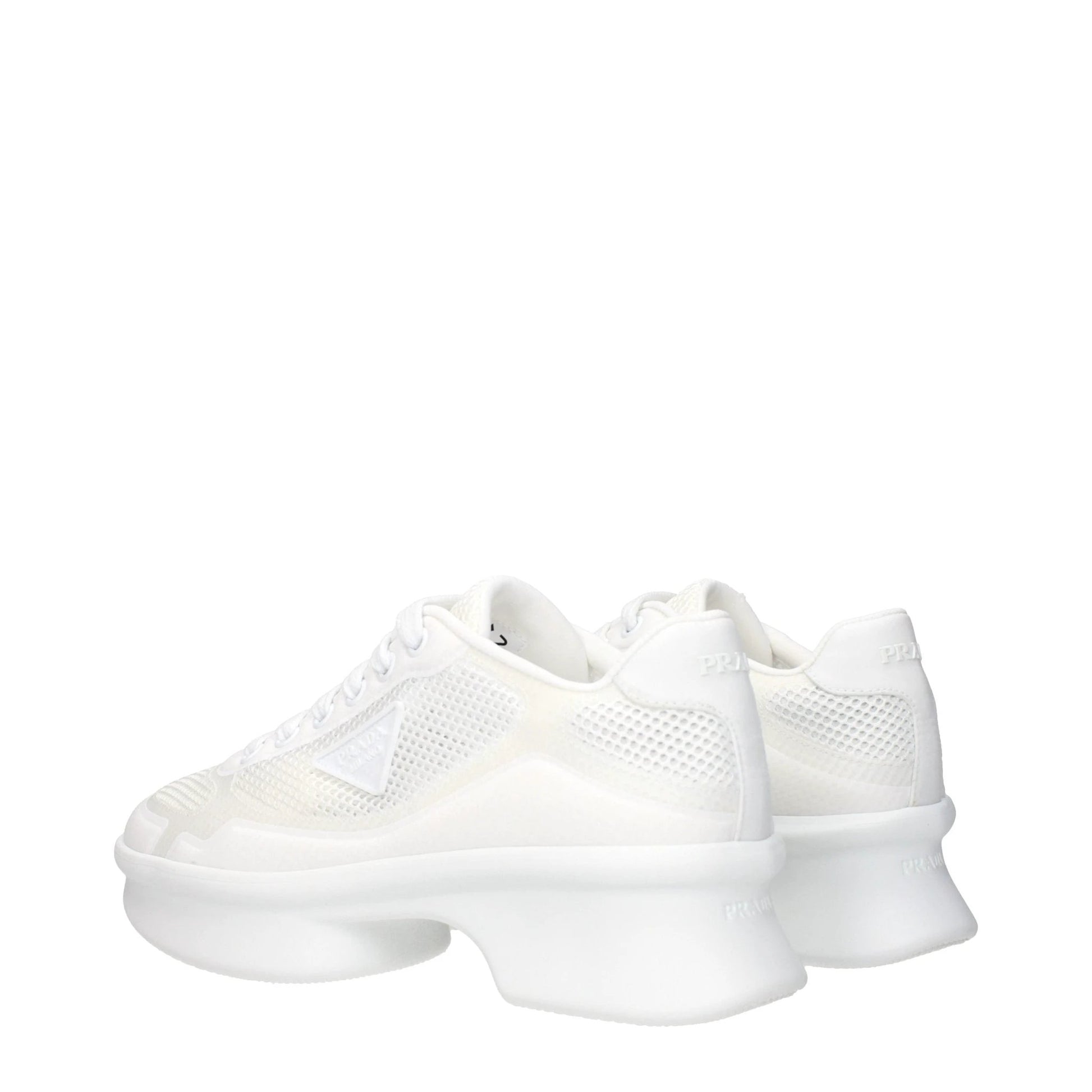 Prada White Fabric Athletic Sneakers by Prada