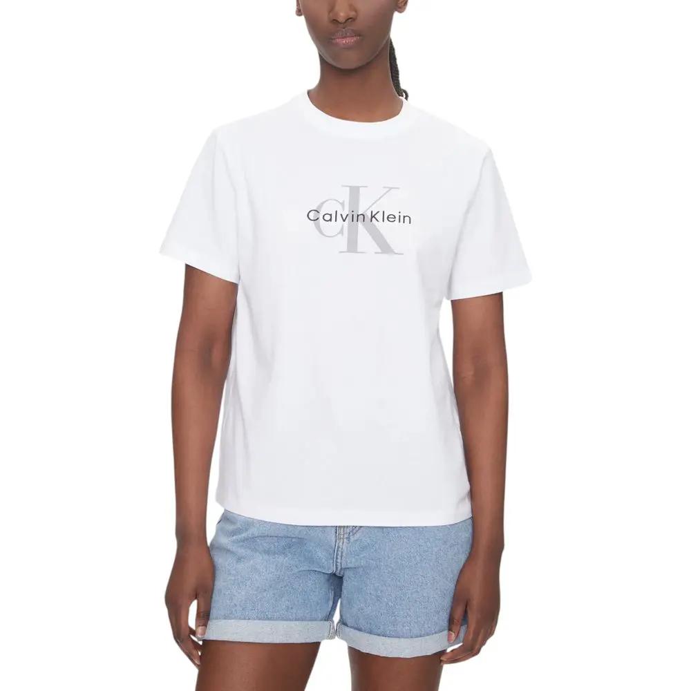 Calvin Klein Jeans White Cotton T-Shirt by Calvin Klein Jeans