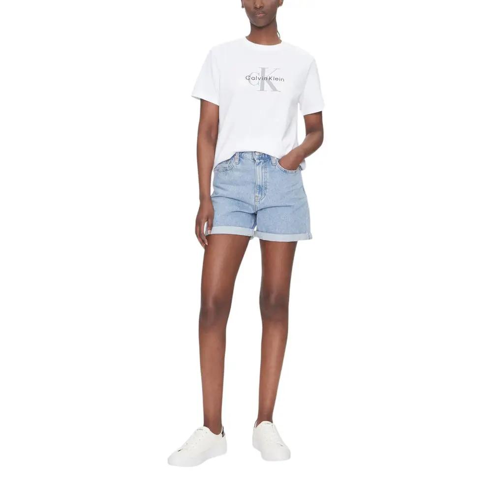 Calvin Klein Jeans White Cotton T-Shirt by Calvin Klein Jeans